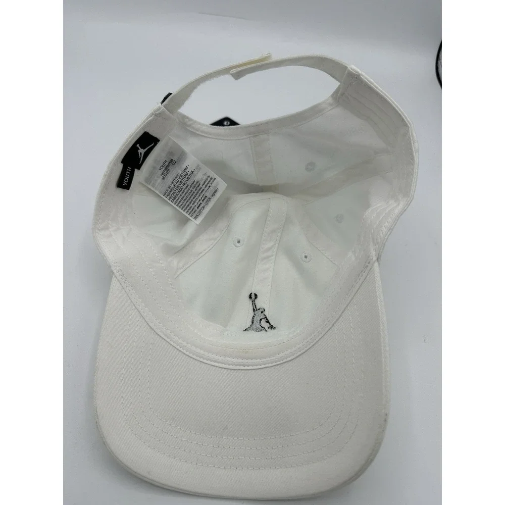 Nike Air Jordan Hat Youth Jumpman Strapback Adjustable Cap White Big Logo